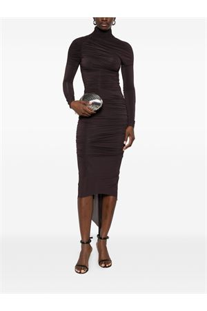 Dark brown asymmetrical draped skirt FRANCESCO MURANO | 429T06500